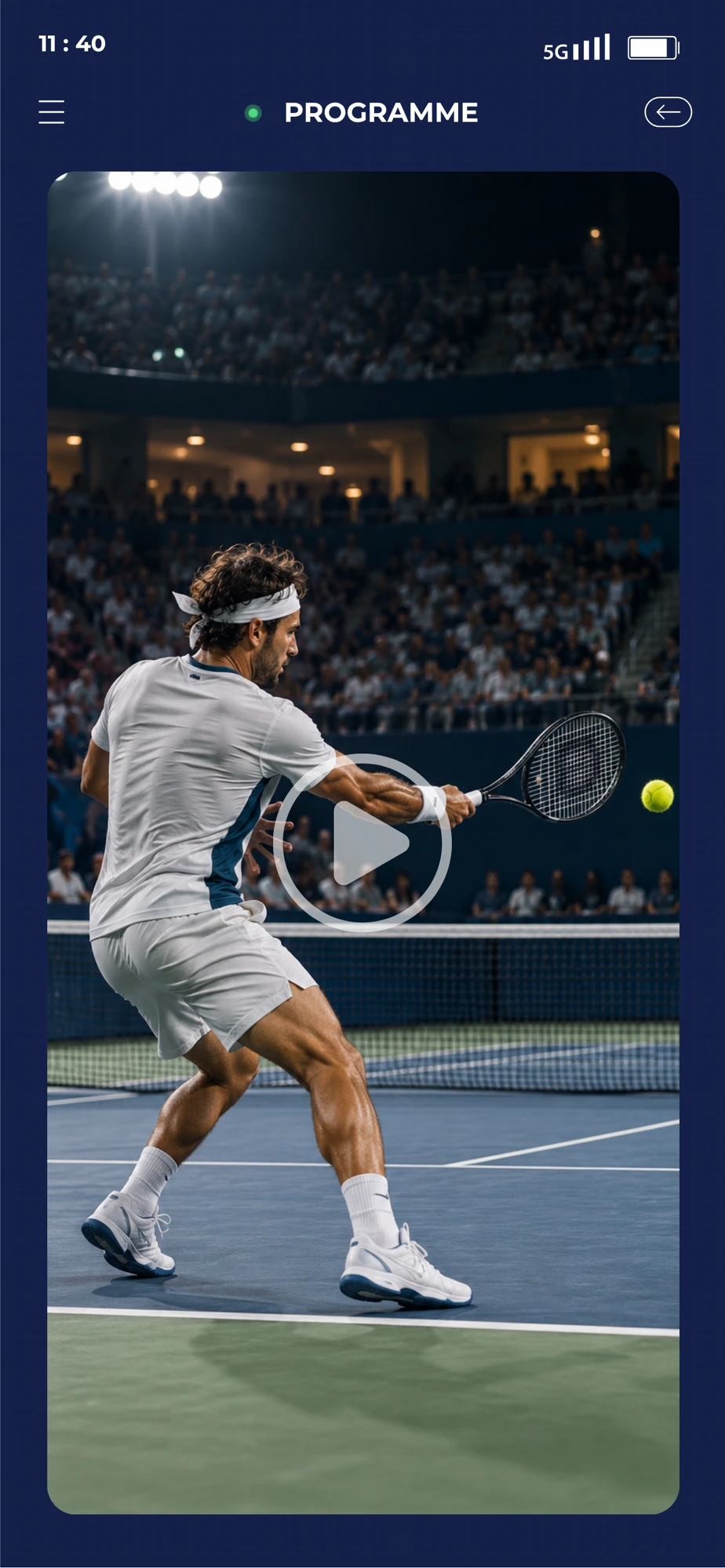 FANSY app — retrieved tennis replay moment